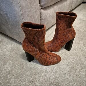 ASOS Brown Snakeskin Heeled Boots